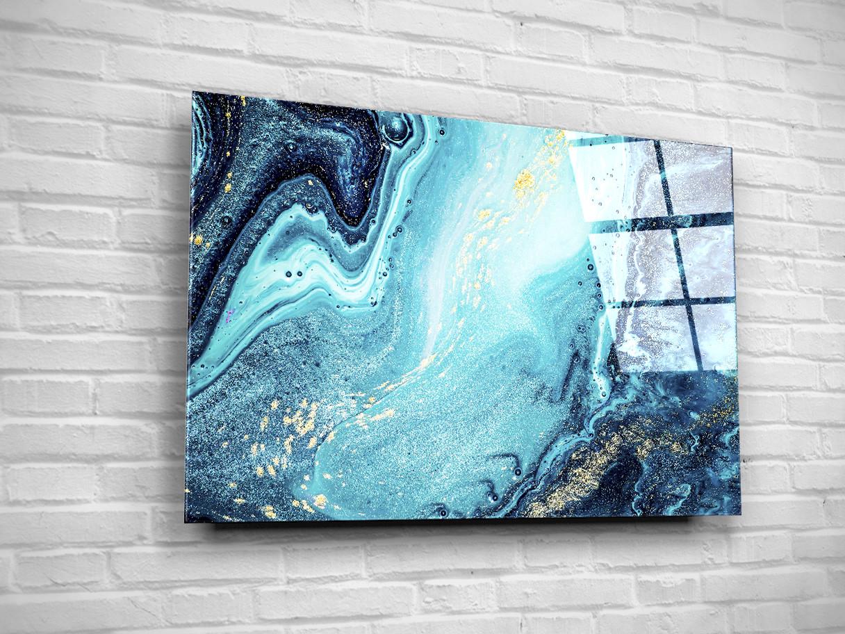 Картина на стекле NovellaPrint Голубой мрамор 90х60 см (10.3)