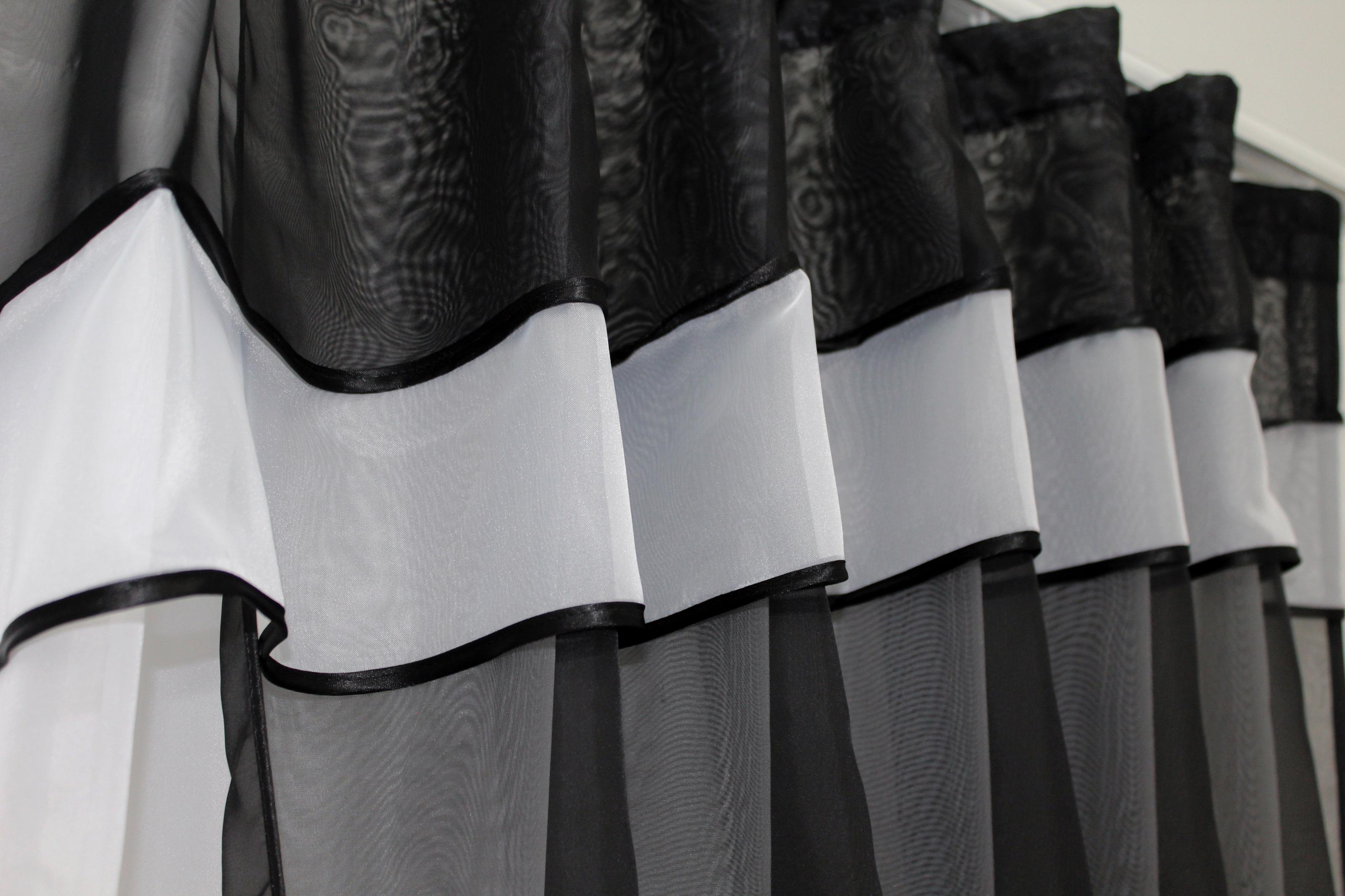 Занавеска кухонная VR-Textil № 018к с ламбрекеном 270х170 см Белый/Черный (50-318) - фото 4 Занавеска кухонная VR-Textil № 018к с ламбрекеном 270х170 см Белый/Черный (50-318) - фото 4