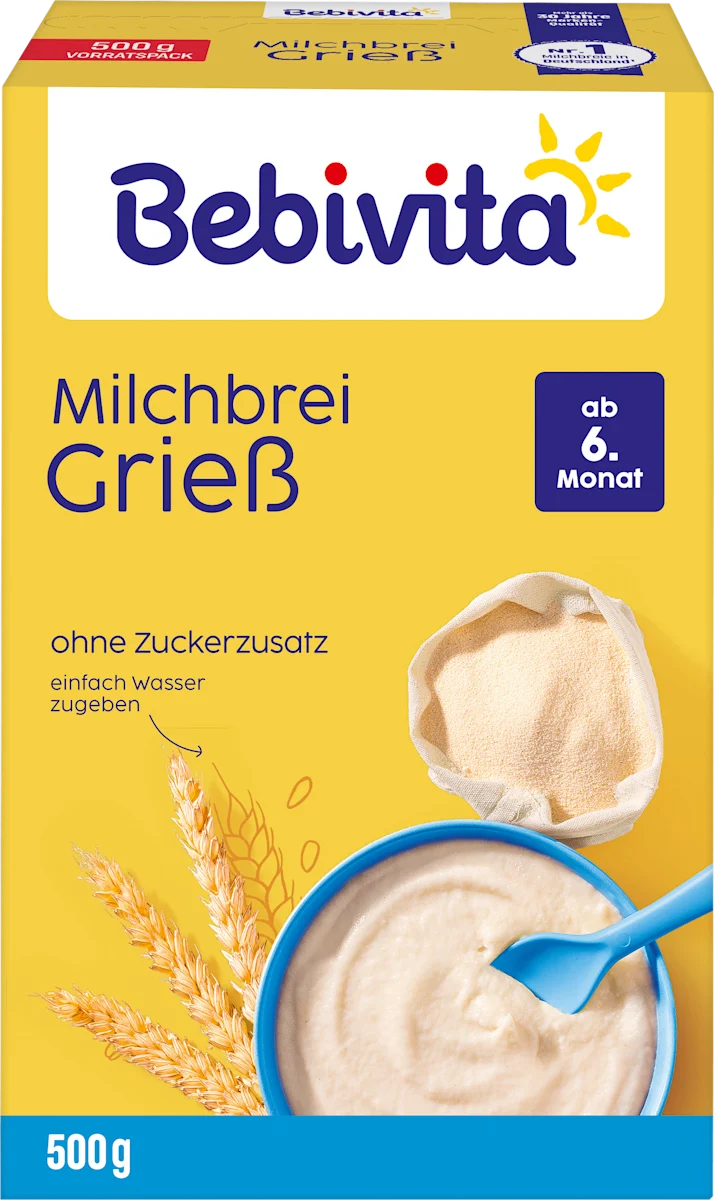 Каша манна молочна Bebivita для дітей з 6 місяців 500 г