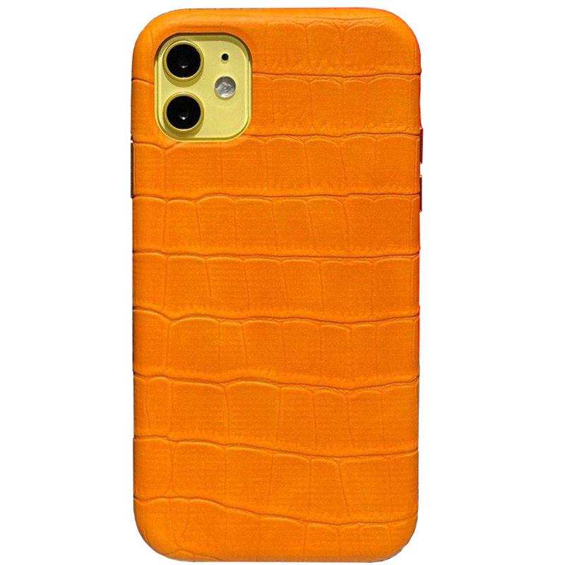 Противоударный кожаный Чехол Epik Croco Leather для Apple iPhone 11 (6.1") Yellow