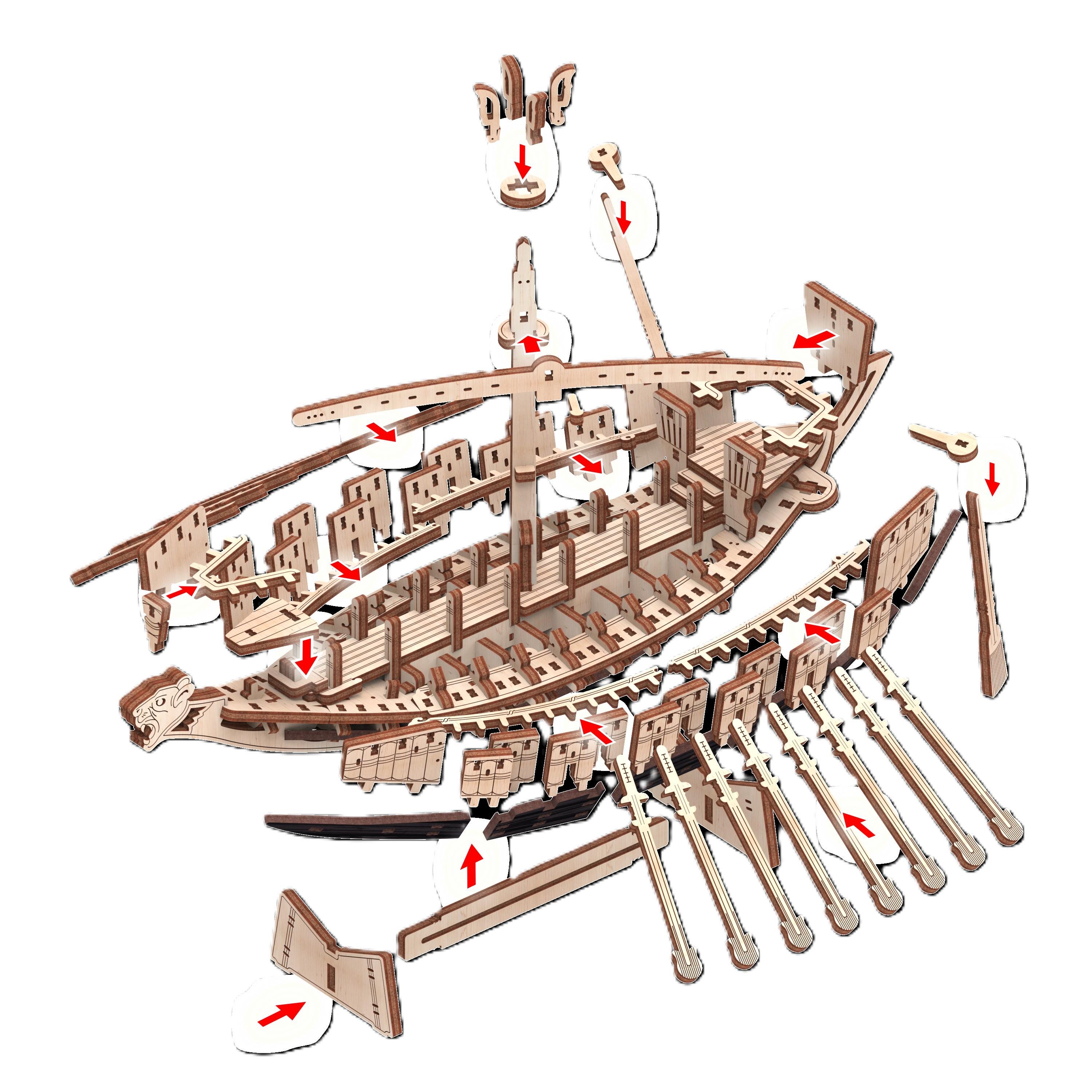 Конструктор деревянный Mr Playwood Корабль Морской Зверь Беседующий с ветром (10115) - фото 3 Конструктор деревянный Mr Playwood Корабль Морской Зверь Беседующий с ветром (10115) - фото 3