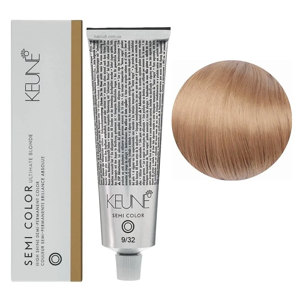 Краска тонирующая безаммиачная для волос Keune Semi Color 9.32 Very Light Beige Blonde 60 мл