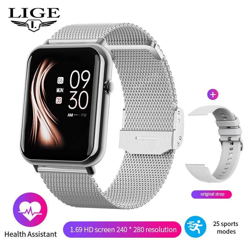 Смарт-часы LIGE Active Pro с мониторингом сердечного ритма и дополнительным ремешком - фото 9