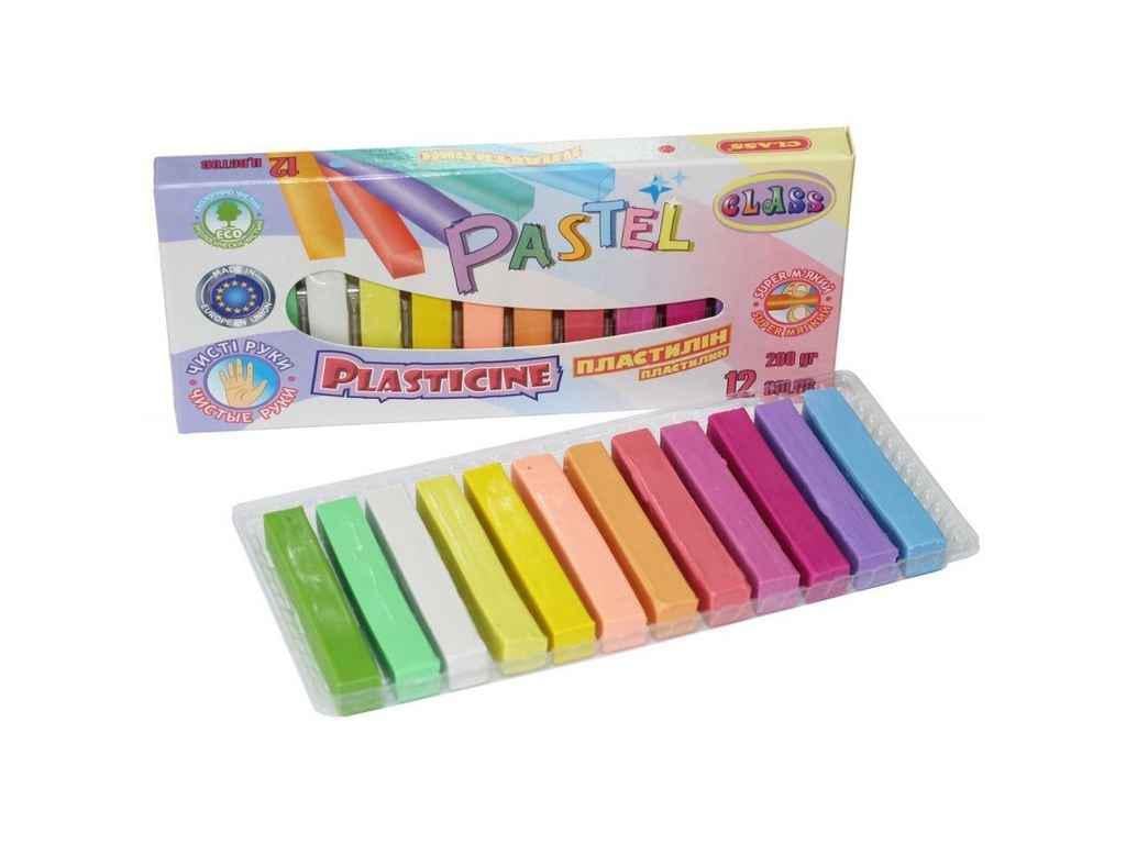 Пластилин CLASS 12 цветов Чистые руки ECO PASTEL 200 г 7653C (909600)