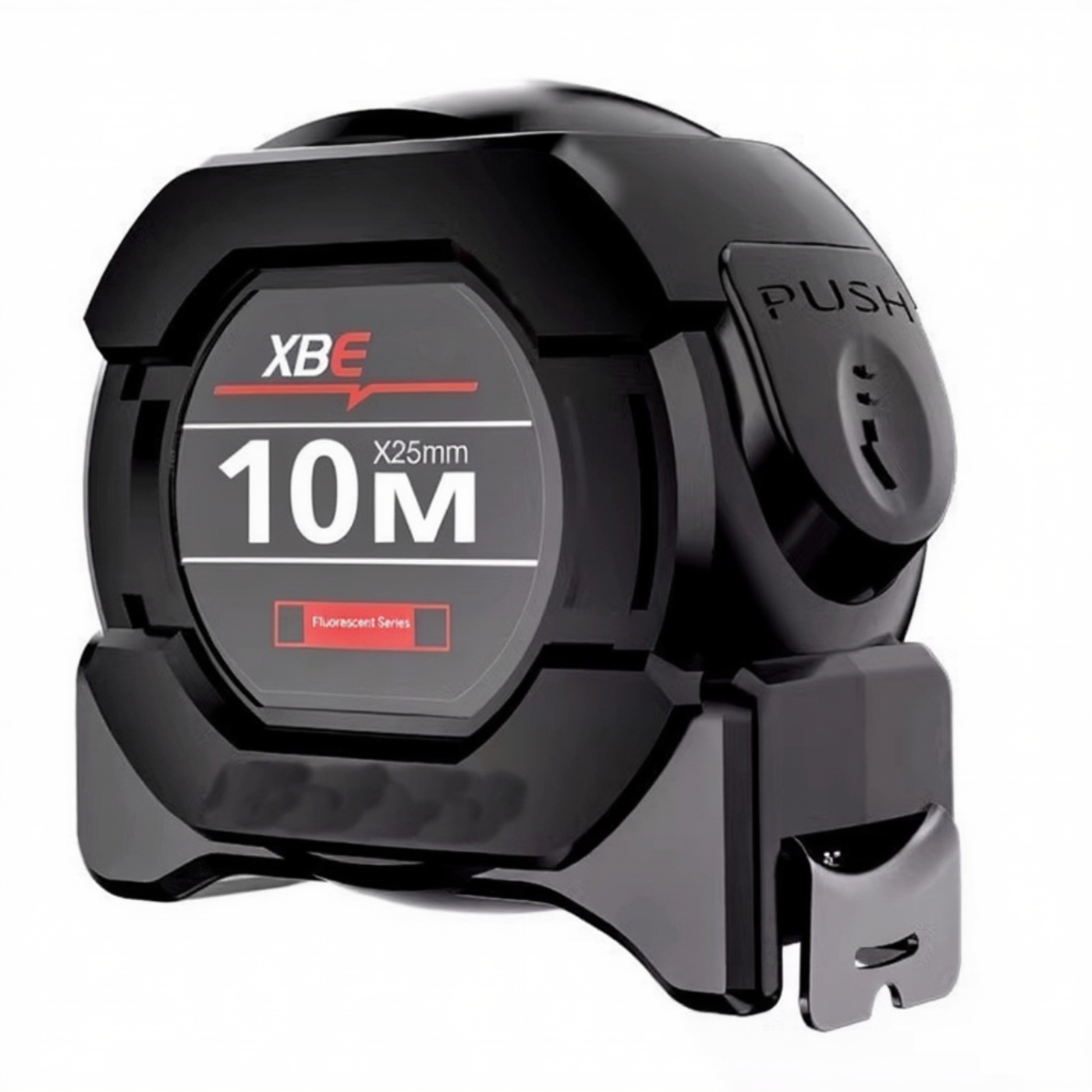 Рулетка измерительная строительная с метрической люминесцентной шкалой с автоматическим замком противоударная 10 м Черный Рулетка измерительная строительная с метрической люминесцентной шкалой с автоматическим замком противоударная 10 м Черный