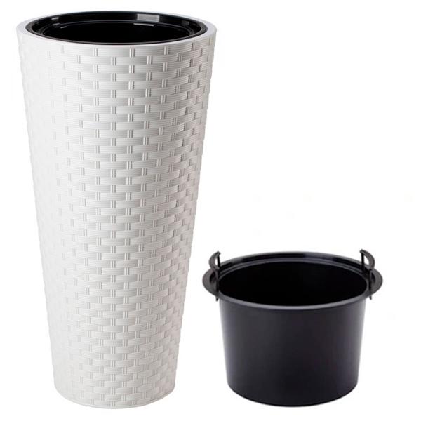 Горшок для цветов Form-Plastic Rattana Slim-40 Белый (3850-011) - фото 2