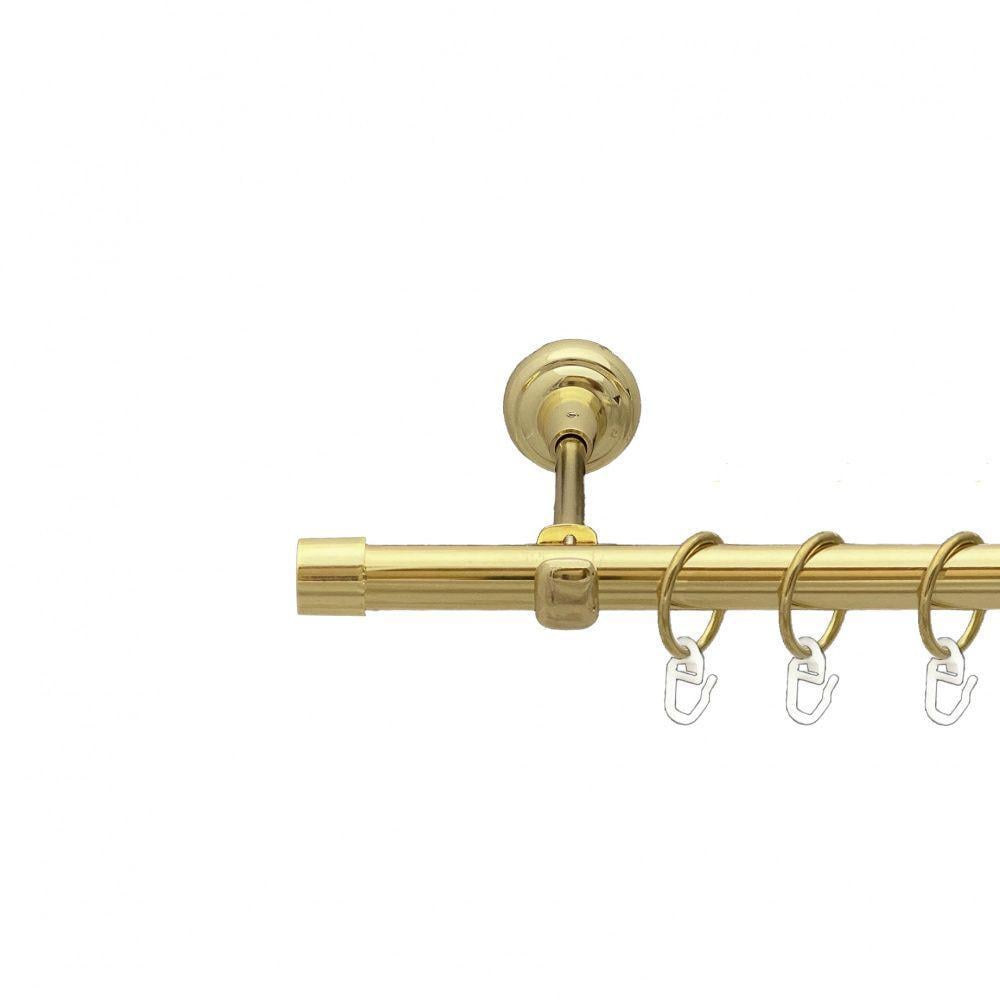 Карниз трубчатый одинарный Orvit Заглушка 16 мм 240 см Золотой (000-6064) - фото 1