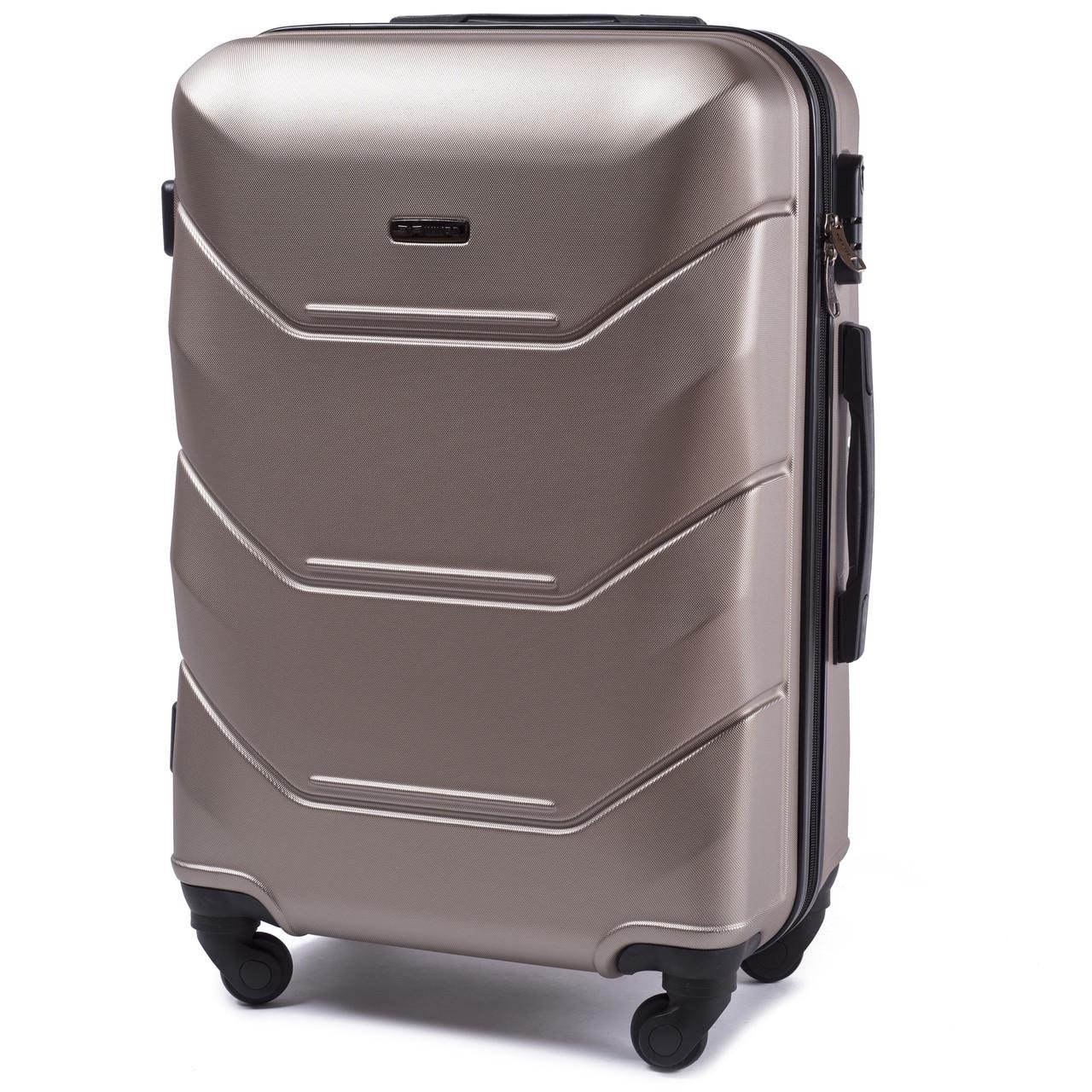 Чемодан средний Wings 147 М 23" АБС-пластик на 4 колесах 63х42х25 см 56 л Шампань