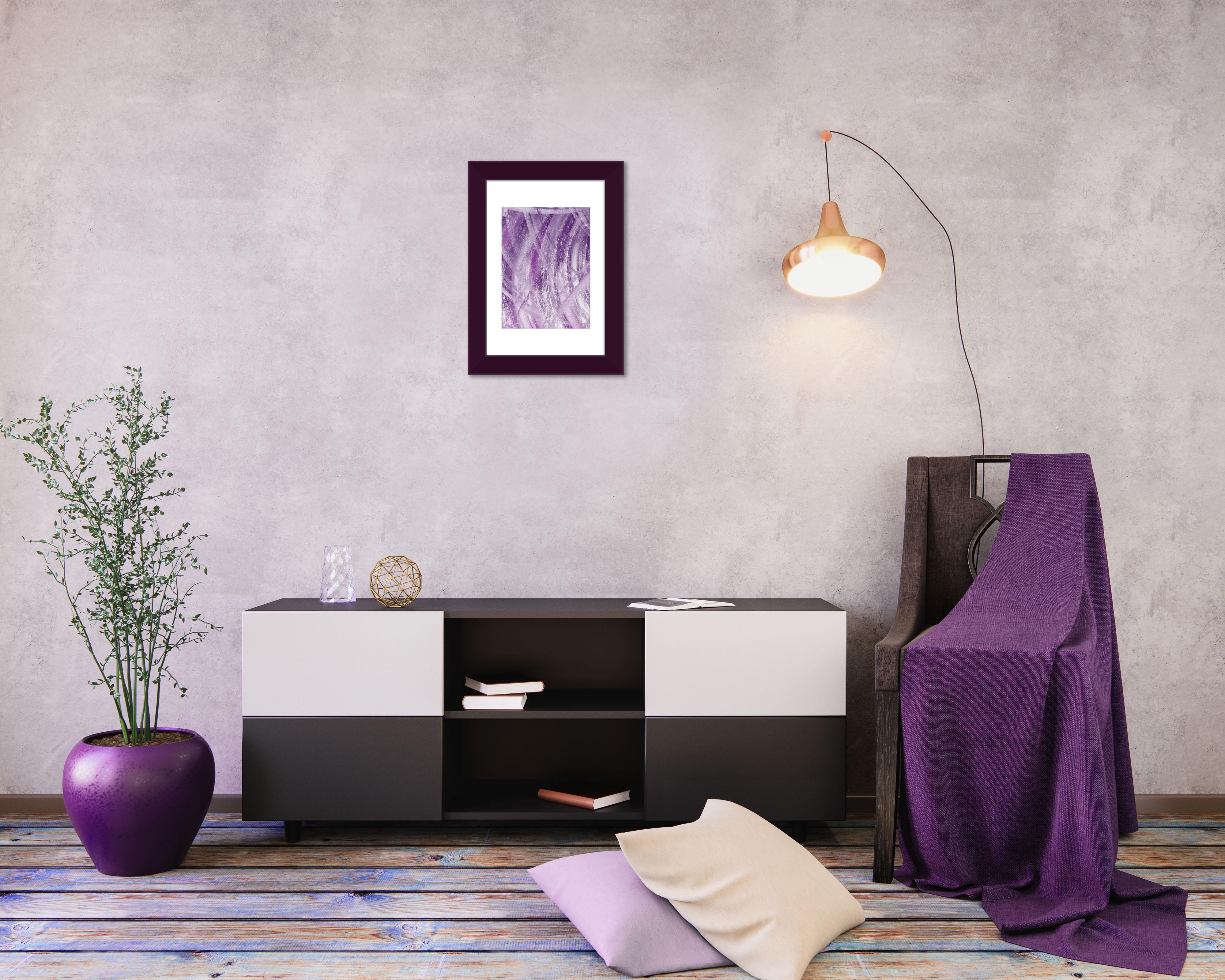 Рамка для фото деревянная EmojiFrame 20х30 см под фото 15х20 см AH3322-02 глянцевое стекло 1-1,5 мм паспарту Фиолетовый - фото 5