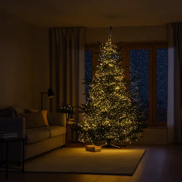 Гирлянда-нить Роса Хвойная лапа на медной проволоке 3000 LED 100 м Теплый белый (21-107-D3000L100MWY) - фото 3 Гирлянда-нить Роса Хвойная лапа на медной проволоке 3000 LED 100 м Теплый белый (21-107-D3000L100MWY) - фото 3