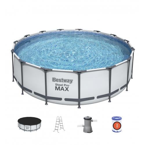 Бассейн каркасный Bestway Steel Pro Max с картриджным фильтром/тентом/лестницей 457х122 см/16015 л (LN7-BW56438) - фото 2