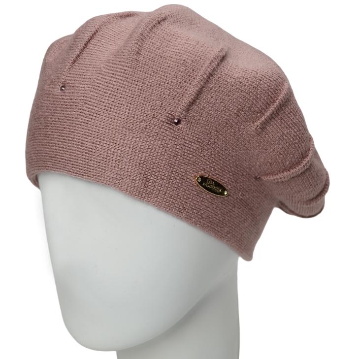 Берет женский Lirus Тома двойной на стойке Пудровый