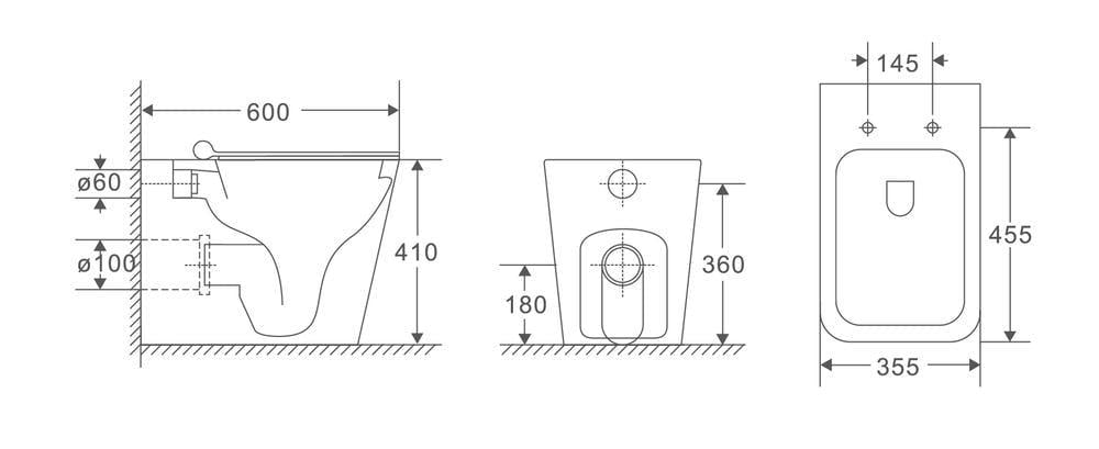 Унітаз підлоговий MIXXUS Premium QUADRO-0701-R система змиву Rimless безбачковий 600x355x410 мм (OL-MP6590) - фото 5 Унітаз підлоговий MIXXUS Premium QUADRO-0701-R система змиву Rimless безбачковий 600x355x410 мм (OL-MP6590) - фото 5