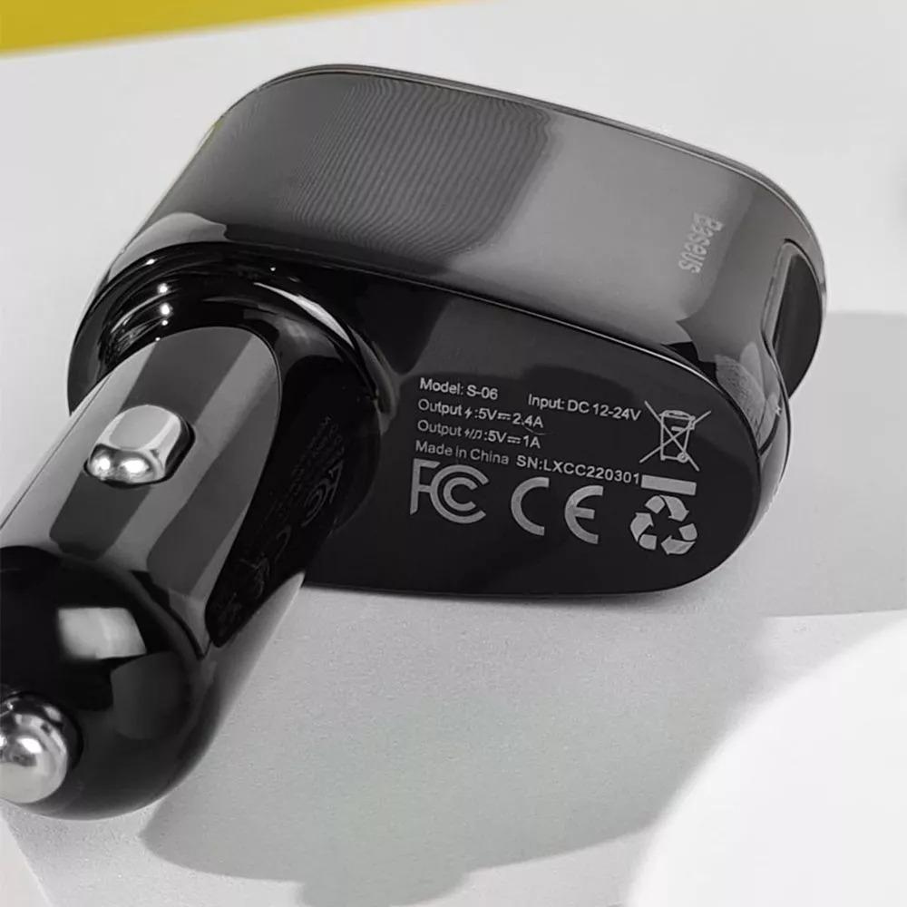 Автомобільний зарядний пристрій BASEUS FM Launcher Locomotive 10W 2USB Black - фото 5