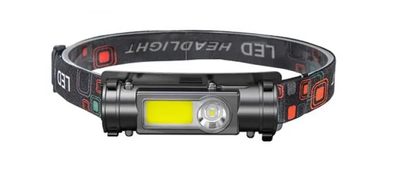 Фонарь налобный GL-211-ХРЕ-COB от USB с магнитом встроенный аккумулятор