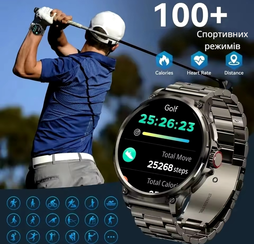 Смарт Часы мужские Power Pro батарея Компас/Android/IOS 710 mAh Черный - фото 4 Смарт Часы мужские Power Pro батарея Компас/Android/IOS 710 mAh Черный - фото 4