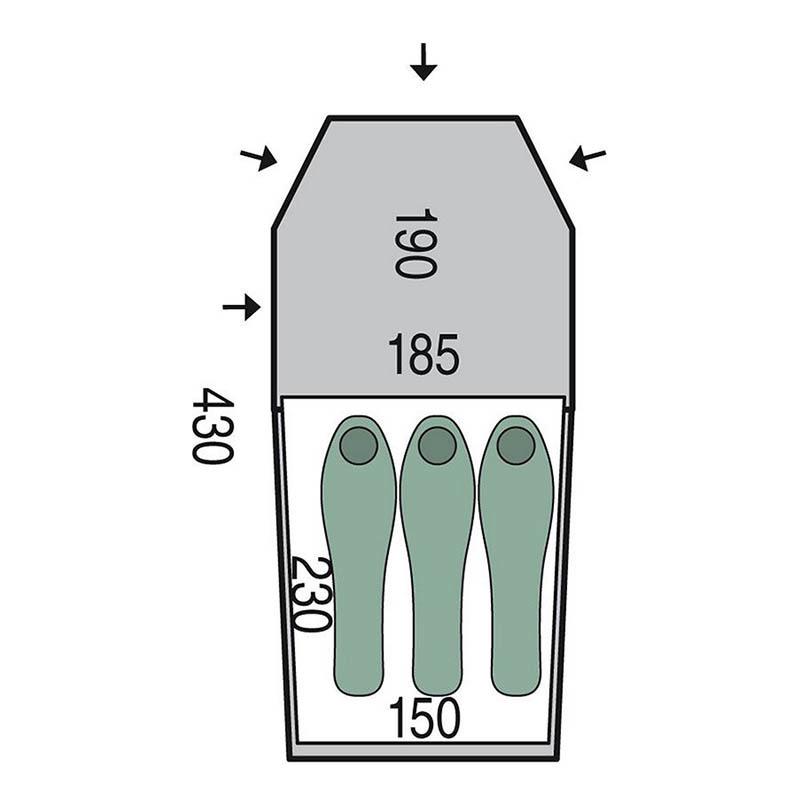 Намет тримісний Pinguin Storm 3 Green (PNG 148.3) - фото 2