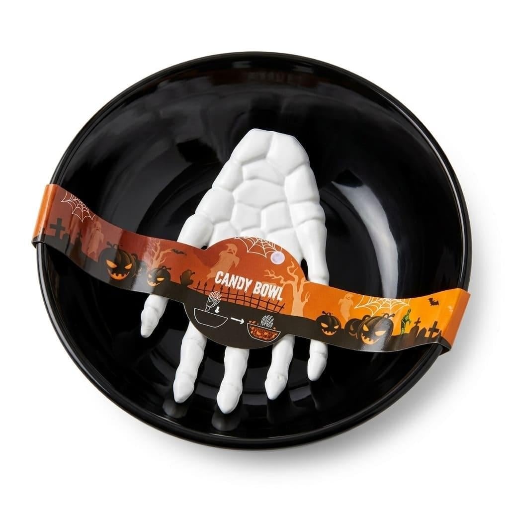 Цукерниця Чорний Halloween Candy Bowl з рукою скелета (3186745524)