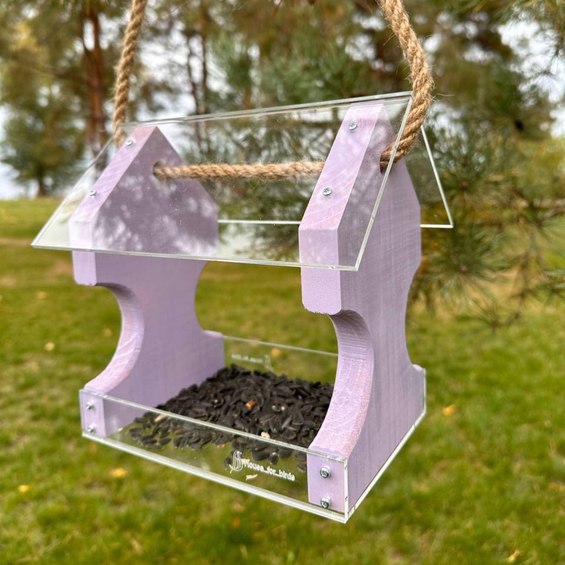 Кормушка для птиц подвесная House for birds Фламинго Фиолетовый - фото 1 Кормушка для птиц подвесная House for birds Фламинго Фиолетовый - фото 1