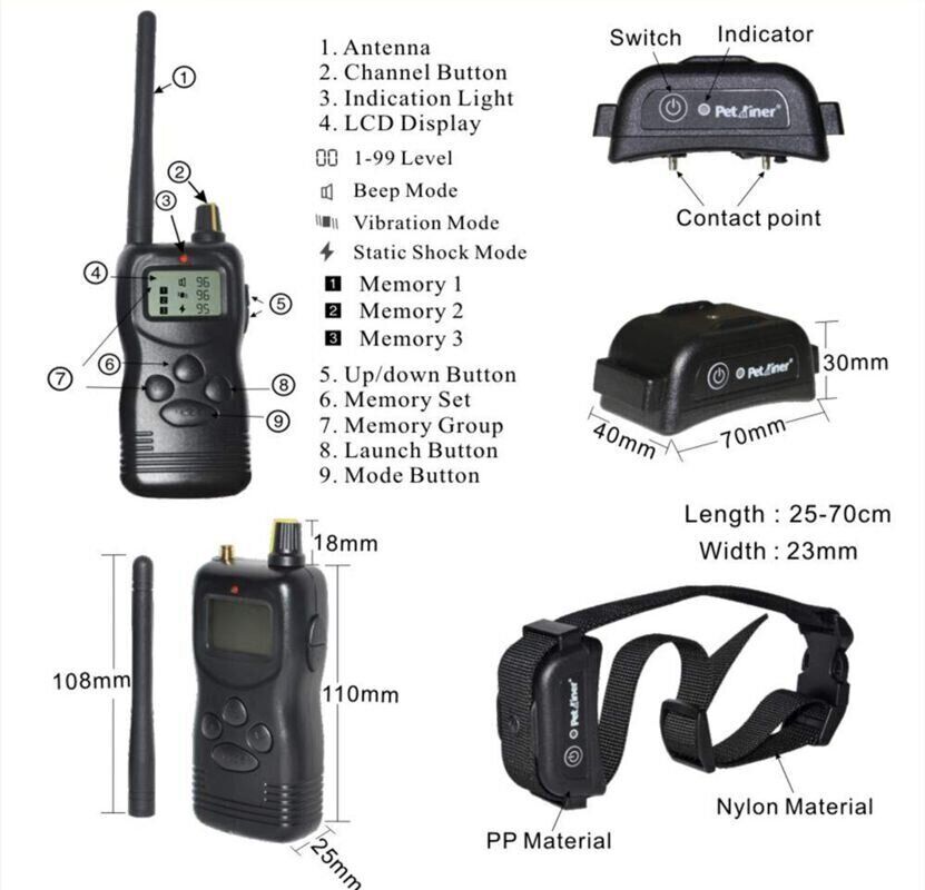 Нашийник для собак Petainer електронний Чорний (900-B1) - фото 8 Нашийник для собак Petainer електронний Чорний (900-B1) - фото 8