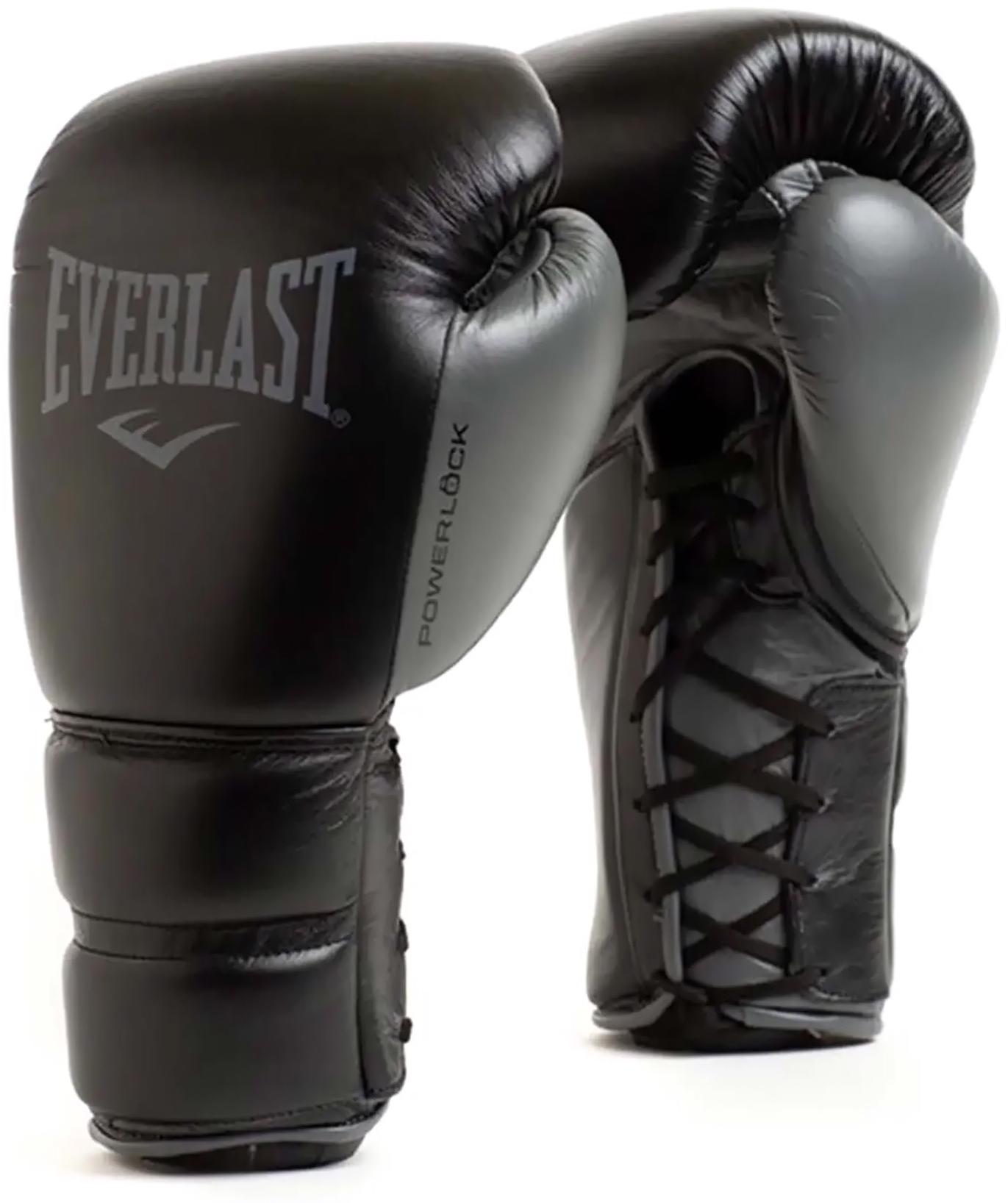 Боксерські рукавиці Everlast Powerlock 2 Pro Lace 12 унцій Чорний (00000027824) - фото 1