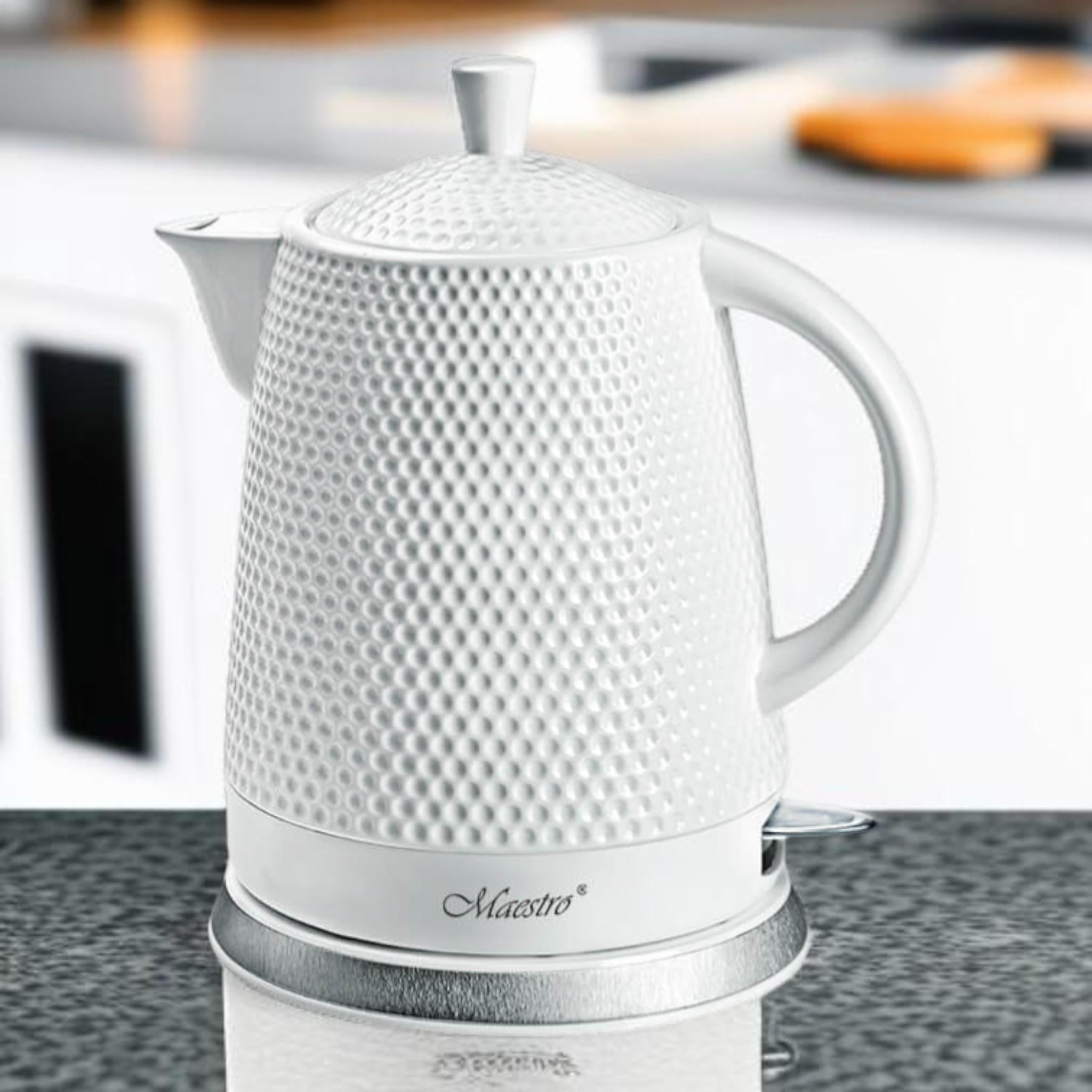 Електрочайник Maestro MR-069-WHITE керамічний корпус 1,5 л 1500 Вт Білий (32527854)