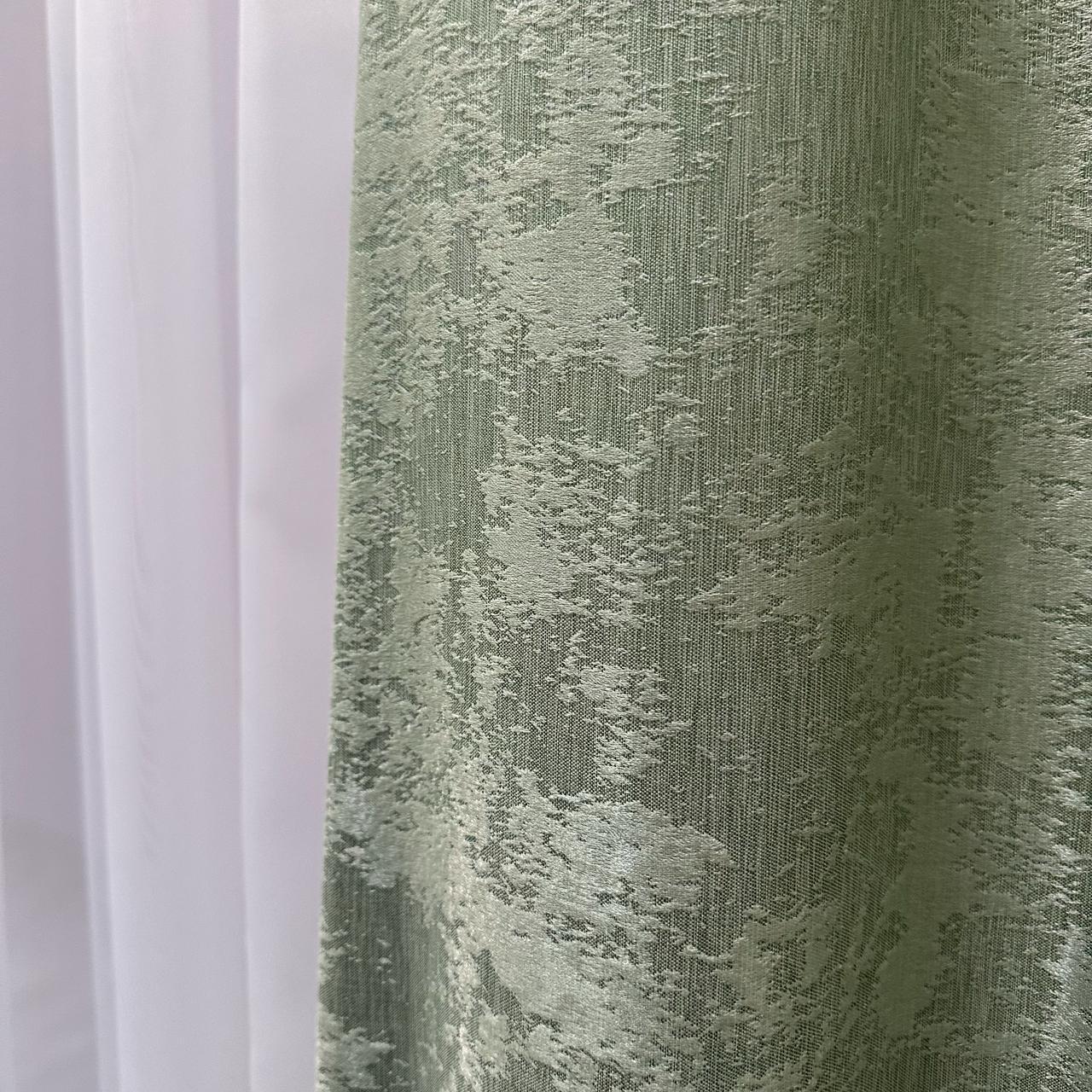 Шторы жаккардовые с мраморным узором среднее затемнение 1,5x2,7 м 2 шт. Салатовый (К1039-3) - фото 6 Шторы жаккардовые с мраморным узором среднее затемнение 1,5x2,7 м 2 шт. Салатовый (К1039-3) - фото 6