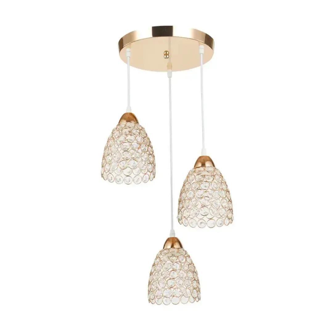 Подвесной светильник Valeso Interees на круглой основе под три лампы Е27 IP20 Золотой (V-6180-3 FG) Подвесной светильник Valeso Interees на круглой основе под три лампы Е27 IP20 Золотой (V-6180-3 FG)