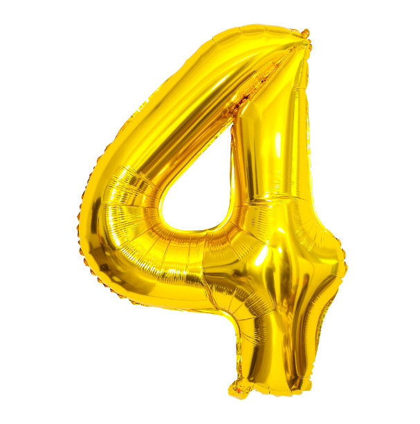 Шарик надувной в форме цифры 4 7969 40х98 см Золотой (4399277) - фото 1 Шарик надувной в форме цифры 4 7969 40х98 см Золотой (4399277) - фото 1