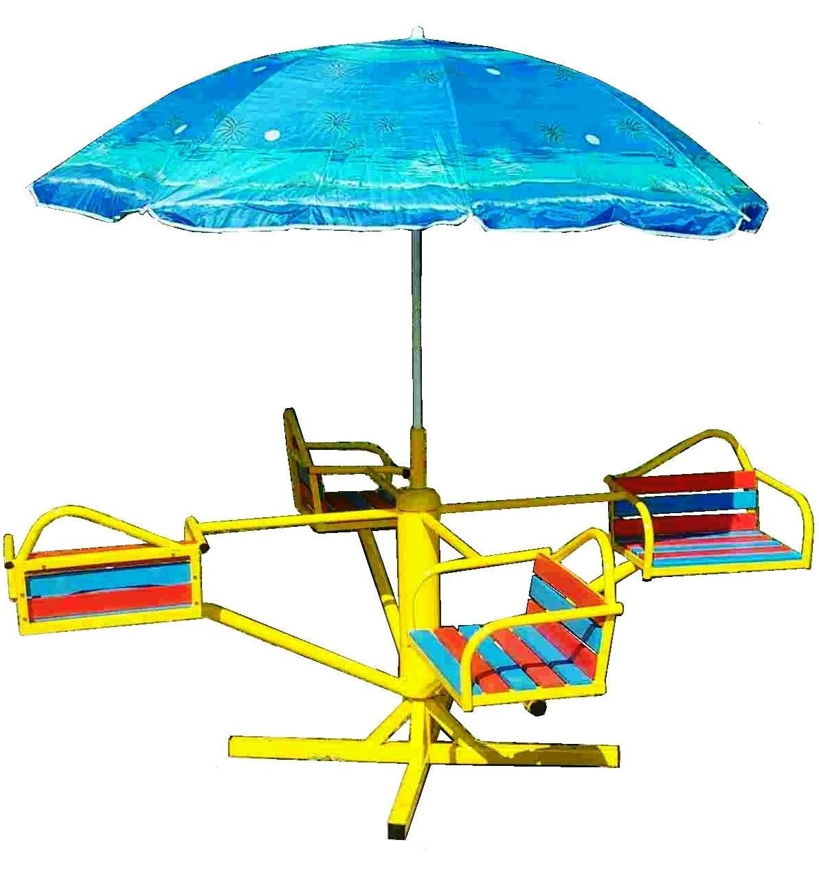 Карусель дитяча з парасолькою 4-місна (603/кр)