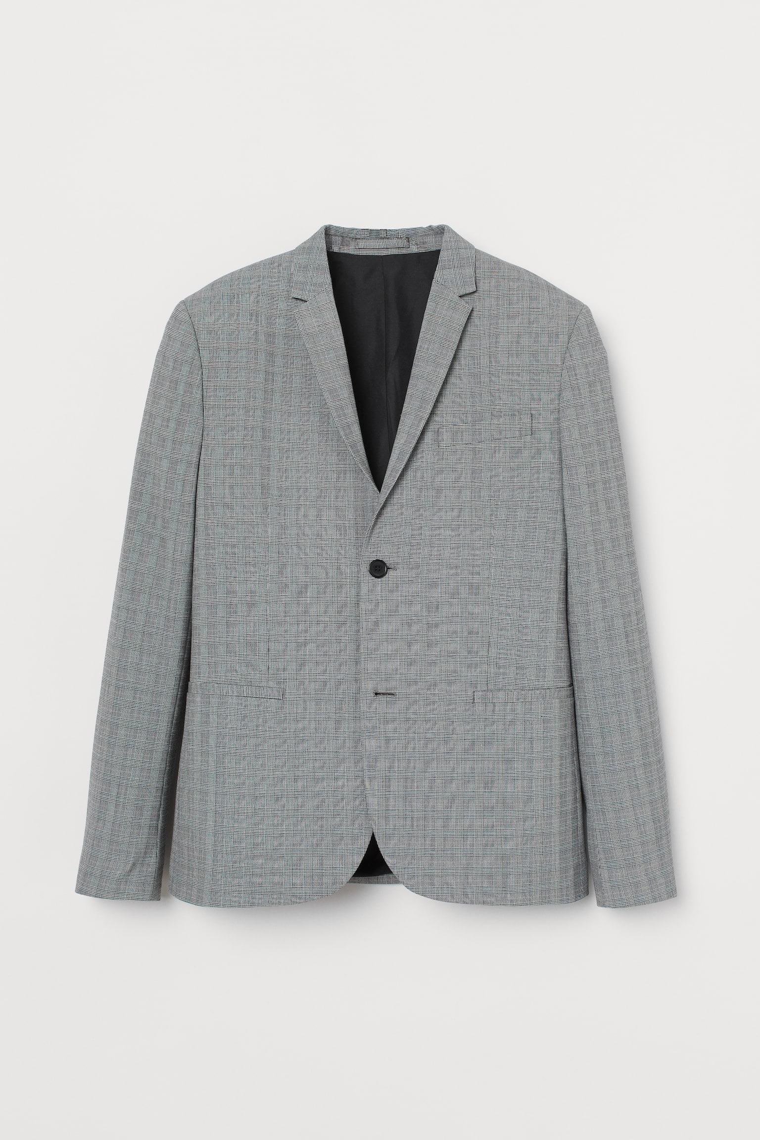 Пиджак H&M 50 см в клетку Серый (633225П)