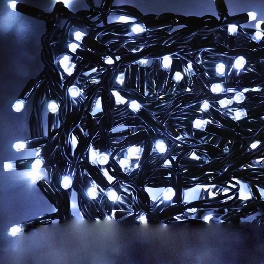 Гирлянда уличная штора LED 240 Холодный Белый черный провод 1-109