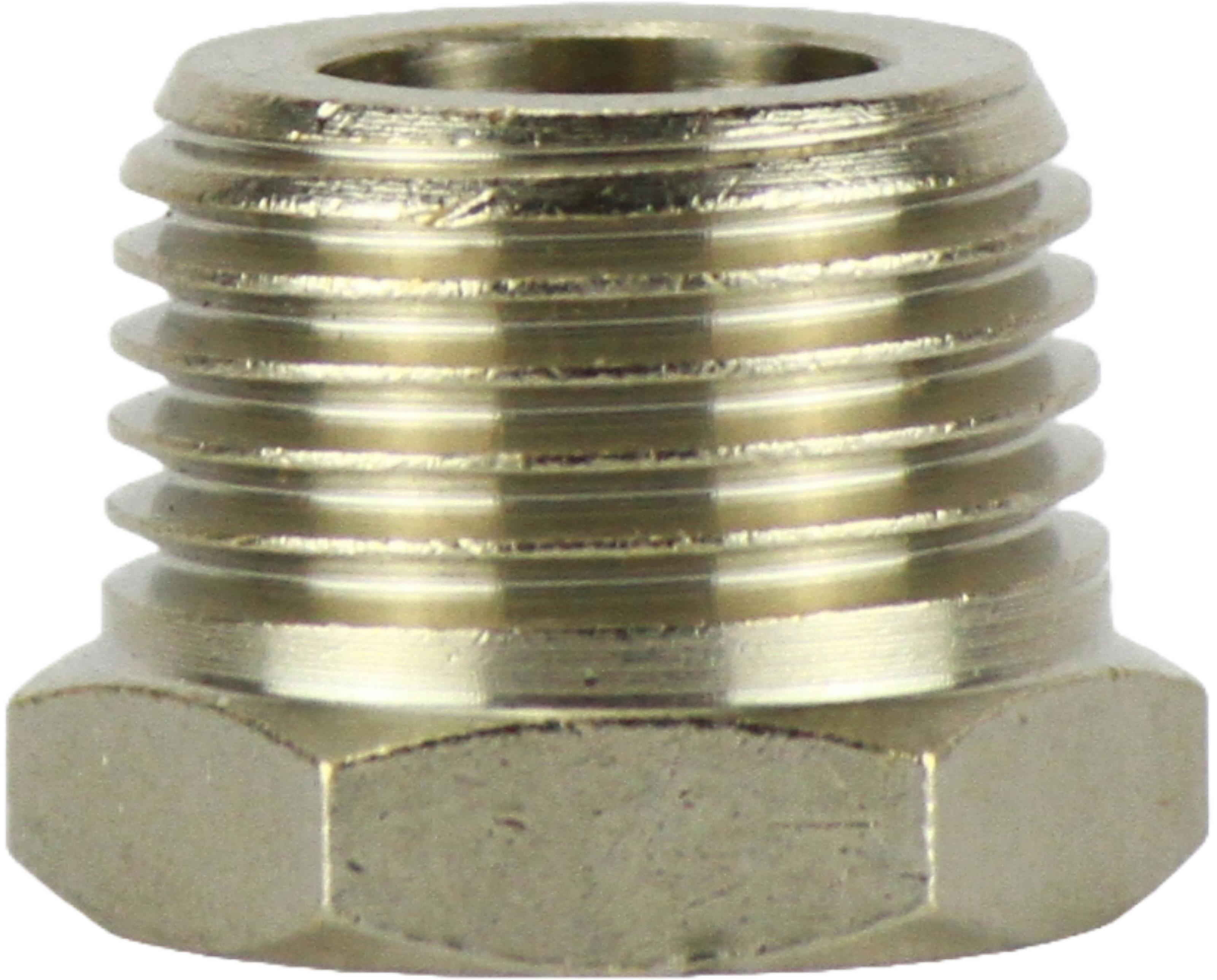 Адаптер-футорка латунная резьба наружная конусная R 1/4" M x внутренняя цилиндрическая G 1/8" F (PF50310402)