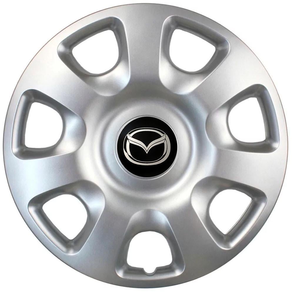 Ковпаки SJS 336 з логотипом Mazda R15 4 шт. Сріблястий (2654558801)