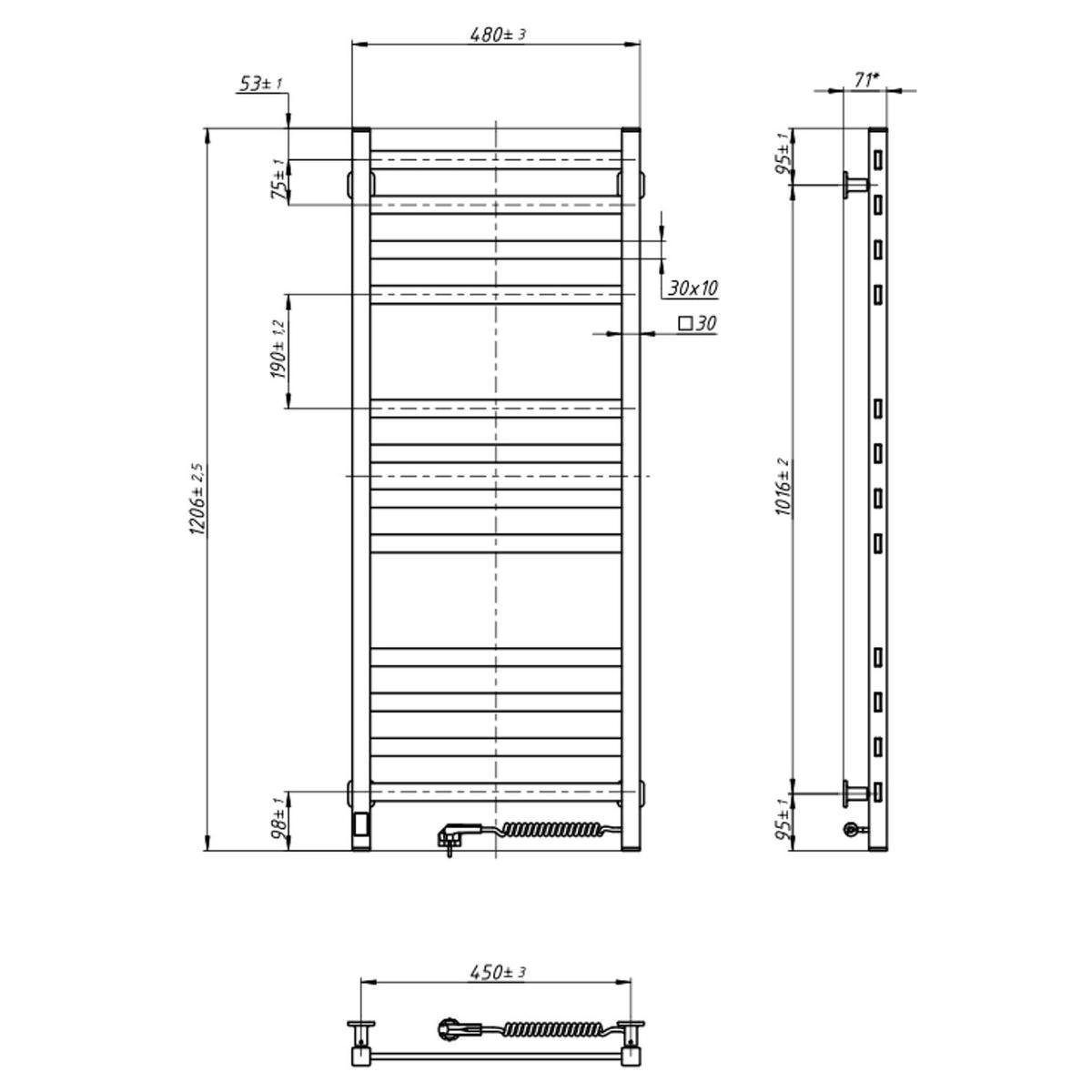 Рушникосушарка електрична NAVIN Авангард Sensor з Wi-Fi правобічна з таймером 480х1200 мм Білий (S12-028055-4812) - фото 8 Рушникосушарка електрична NAVIN Авангард Sensor з Wi-Fi правобічна з таймером 480х1200 мм Білий (S12-028055-4812) - фото 8