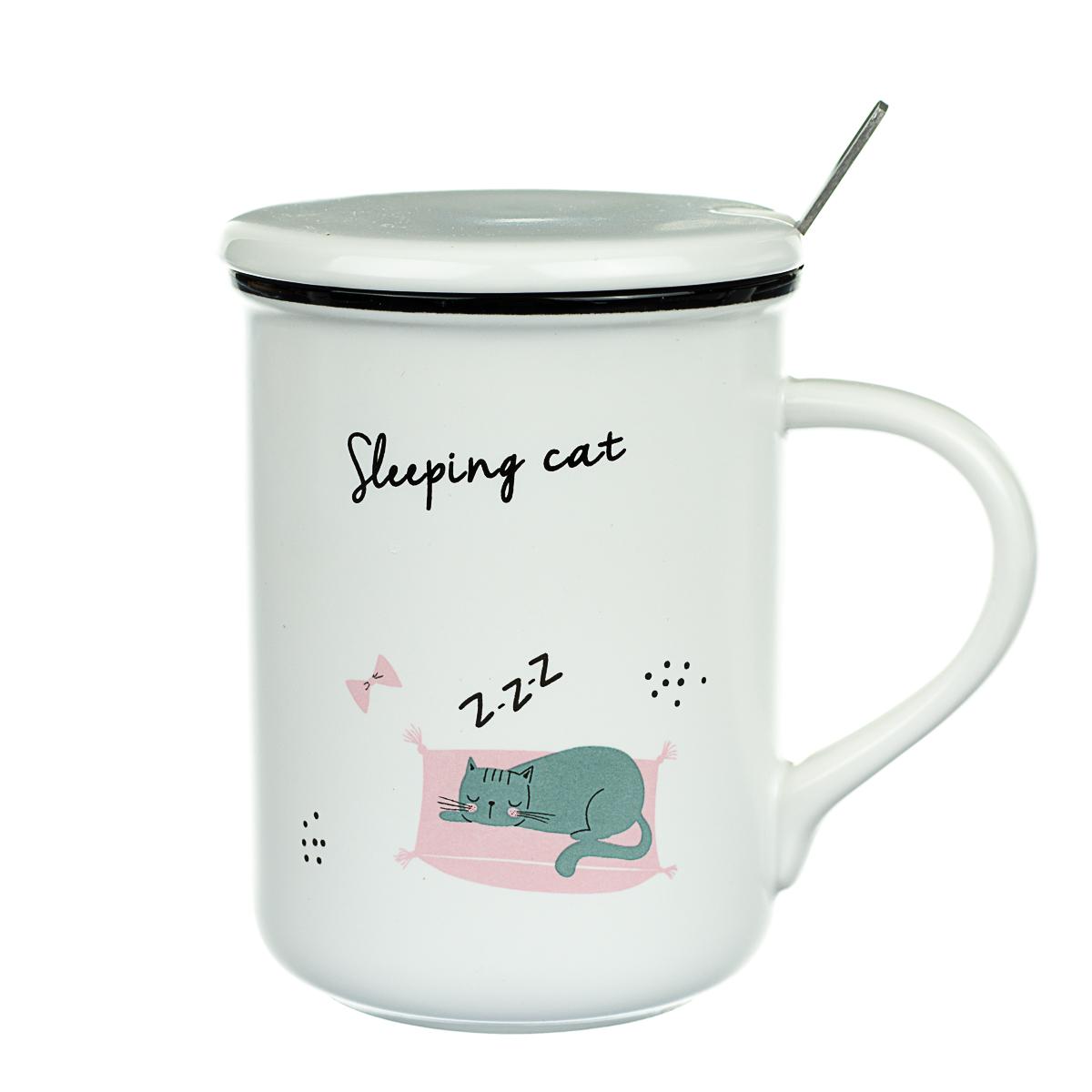 Кружка керамическая с крышкой Elisey Домашний любимец3 350 мл (8424-007)