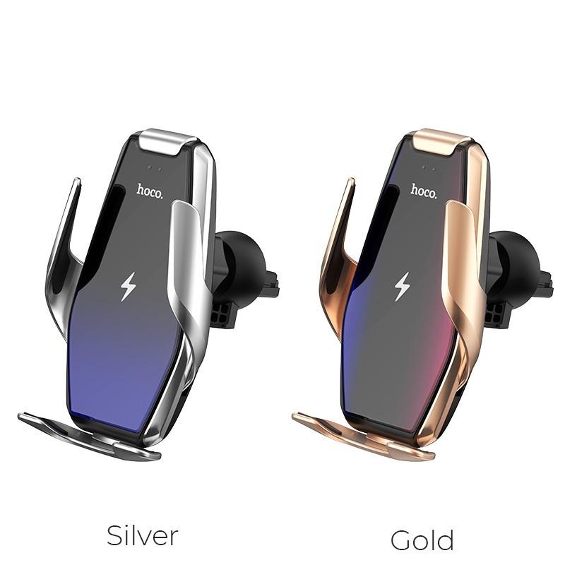 Автотримач для телефону з БЗП Hoco S14 Surpass автоматична індукція Wireless Charging Car Holder Silver (6931474715166) - фото 7 Автотримач для телефону з БЗП Hoco S14 Surpass автоматична індукція Wireless Charging Car Holder Silver (6931474715166) - фото 7