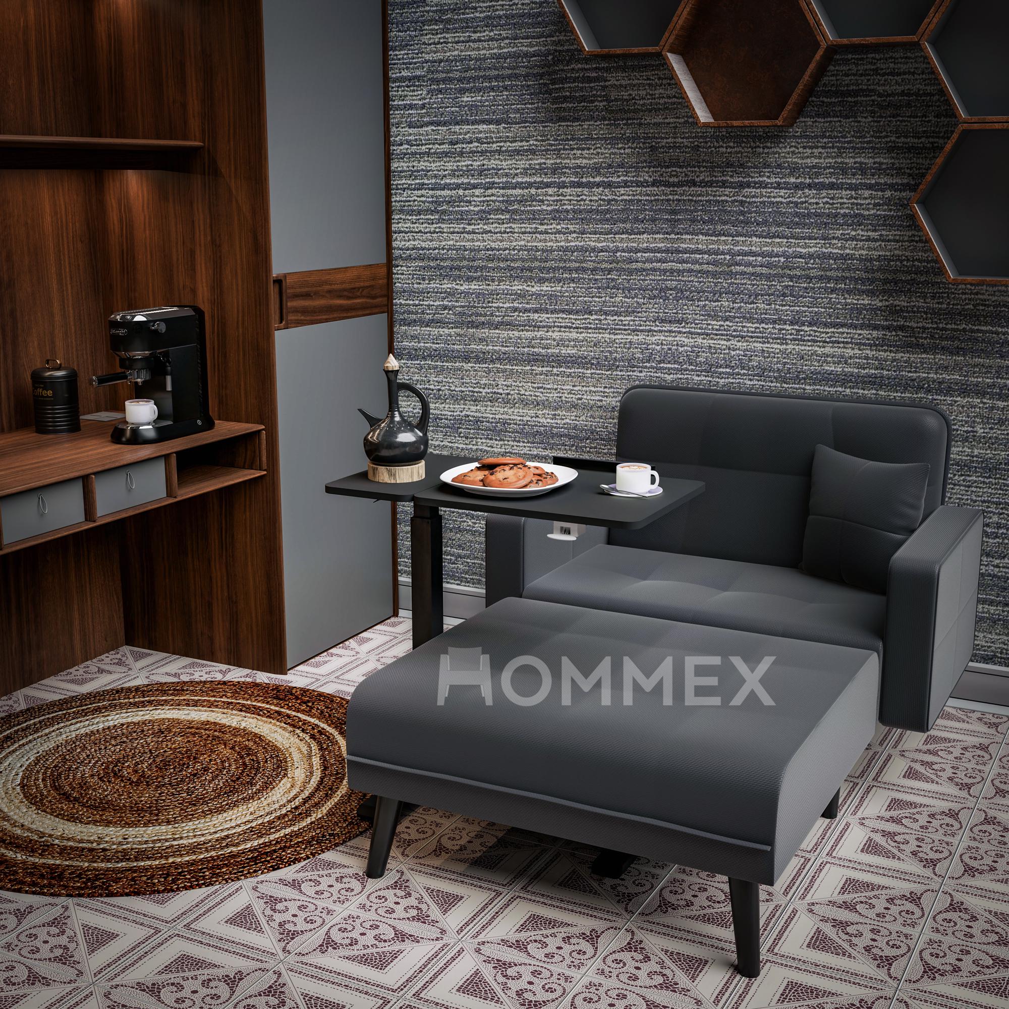 Комп'ютерний стіл приставний Hommex Mobidesk Duo USB із регулюванням висоти Black - фото 3