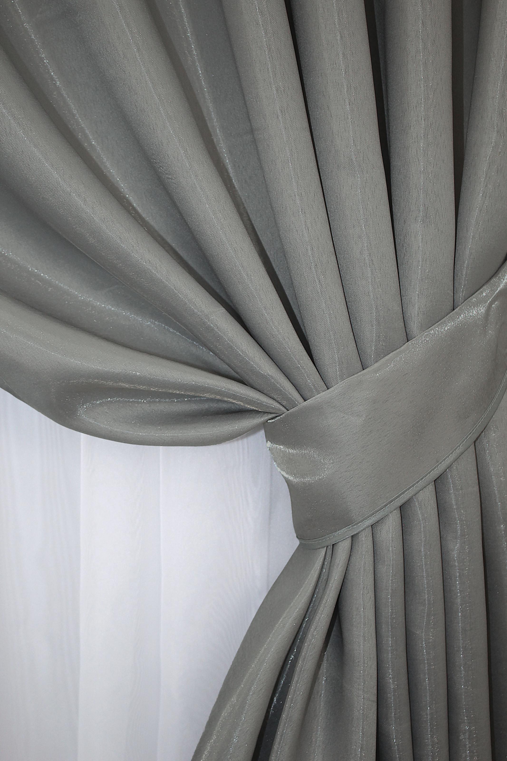 Комплект штор VR-Textil Атлас № 799ш монорей 100х270 см 2 шт. Графитовый (31-204) - фото 4 Комплект штор VR-Textil Атлас № 799ш монорей 100х270 см 2 шт. Графитовый (31-204) - фото 4