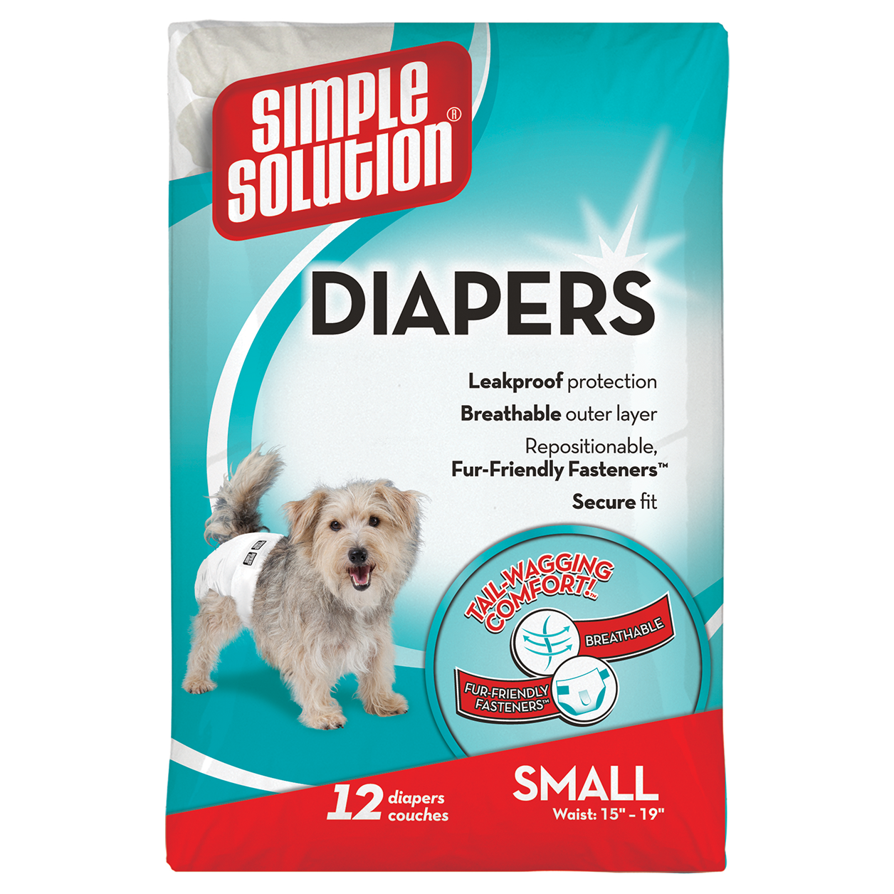 Гигиенические подгузники для животных Simple Solution Disposable Diapers Small 12 шт. S (ss10583)