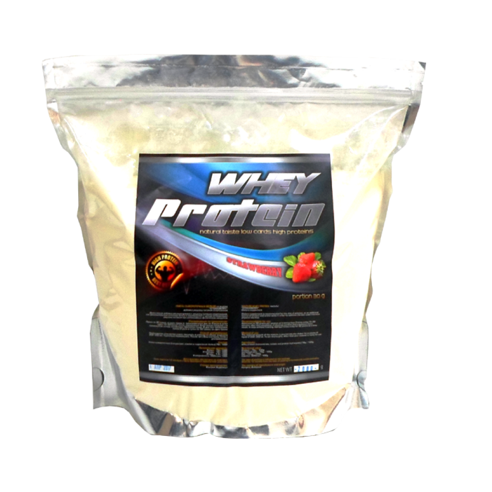 Протеин сывороточный для набора массы Whey 78% Клубника 1 кг (29842660)