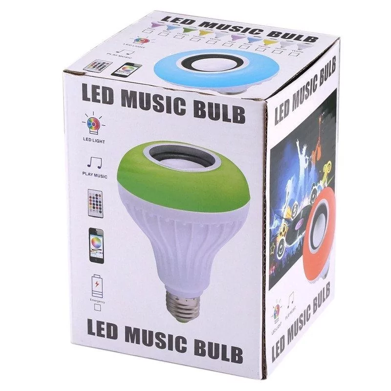 Розумна лампочка колонка Led Music Bulb Bluetooth із пультом управління - фото 4