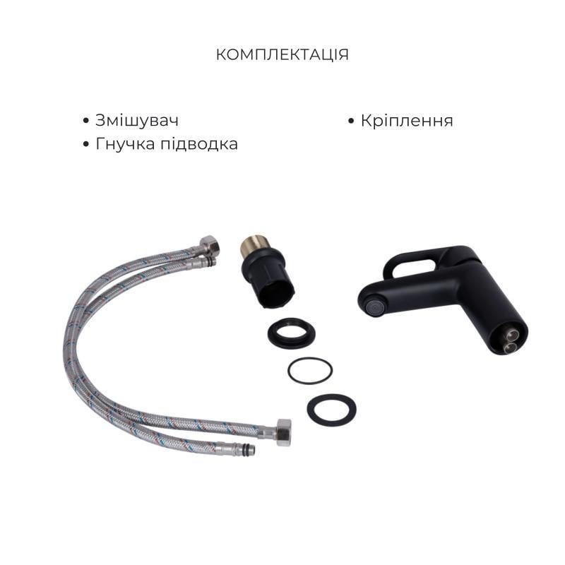 Комплект смесителей для раковины и ванны Lidz Latwa LDLAT001BLA45418 Black (2500945290) - фото 4