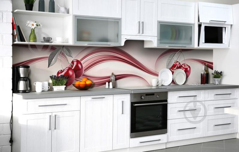 Скинали на кухню Zatarga «Черешневый сок» 650х2500 мм виниловая 3Д наклейка кухонный фартук самоклеящаяся