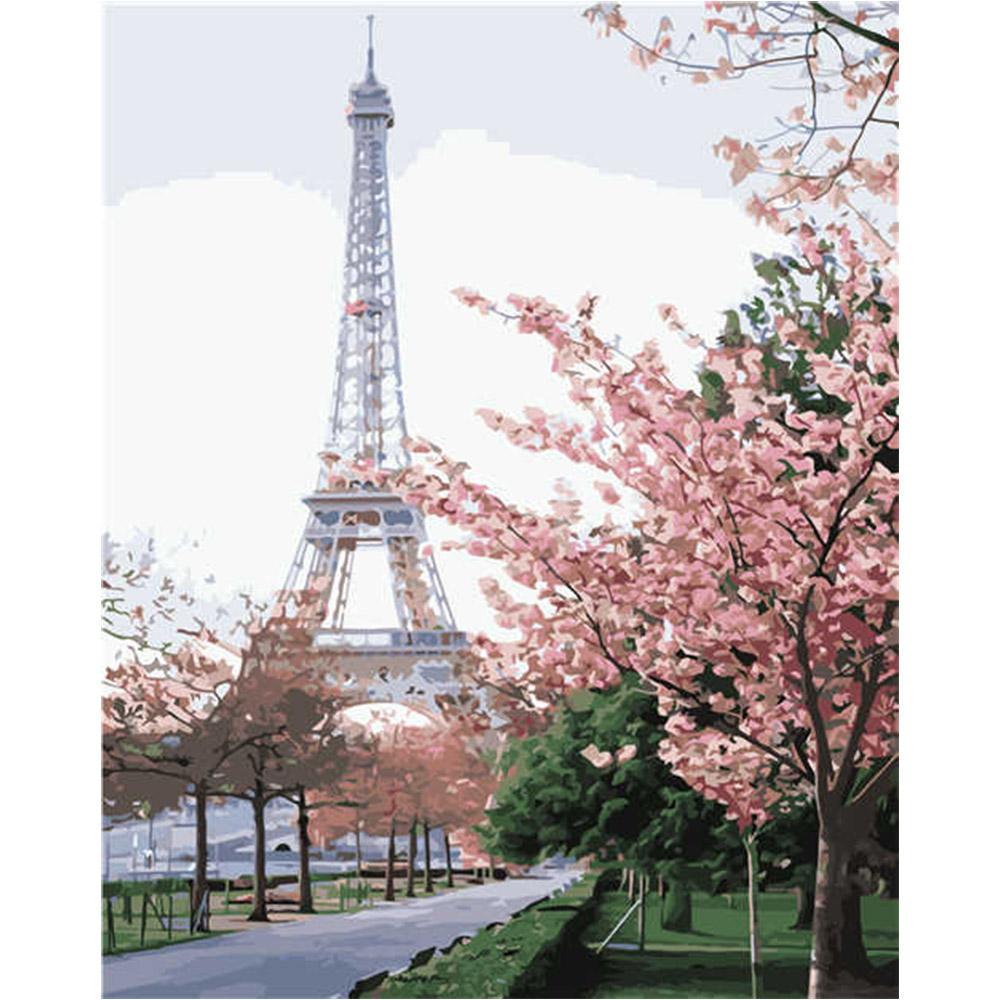 Картина по номерам Strateg Цвет у башни 40x50 см (VA-2861)