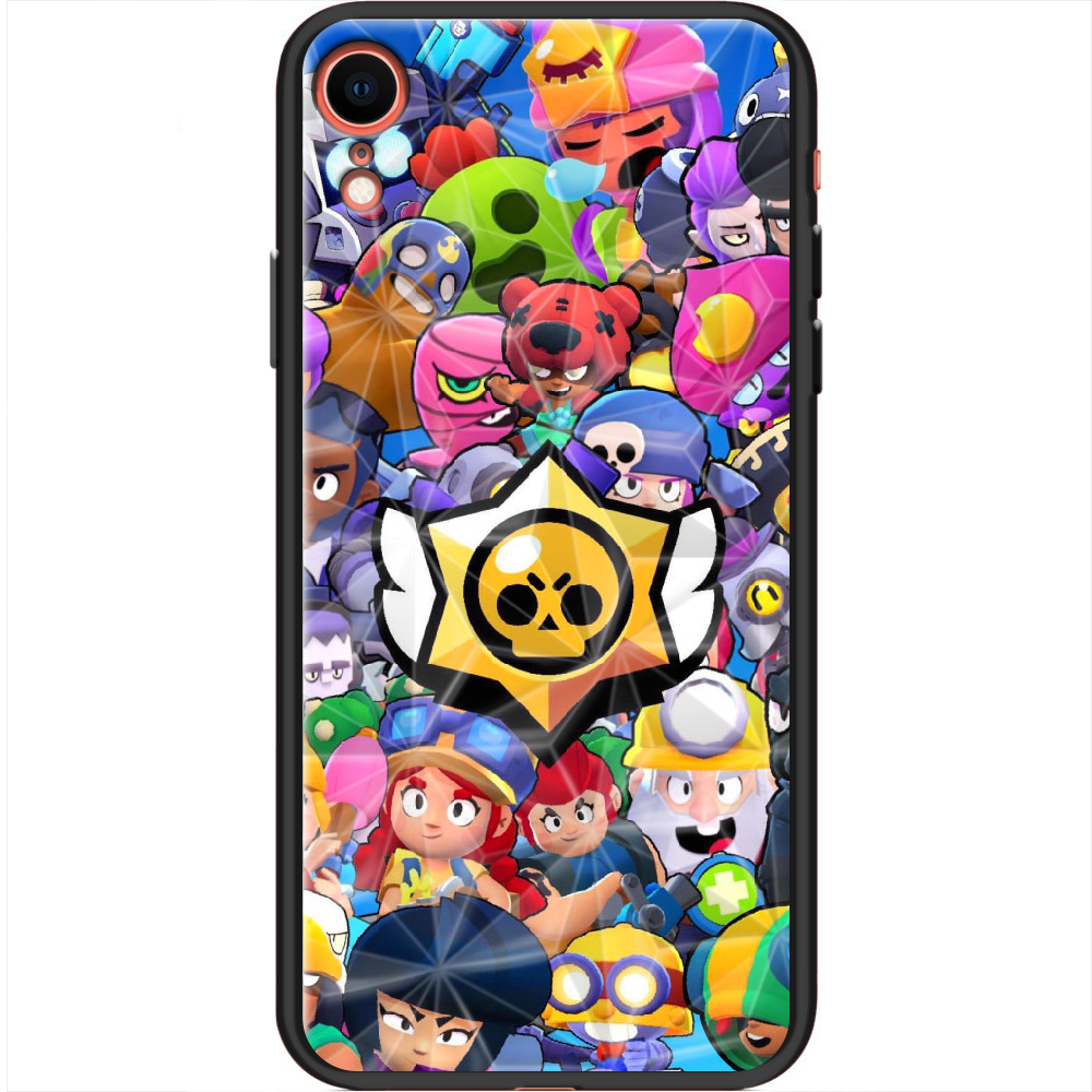 Чехол Boxface iPhone XR Brawl Stars Черный силикон с призмой (35417-up2389-37859)