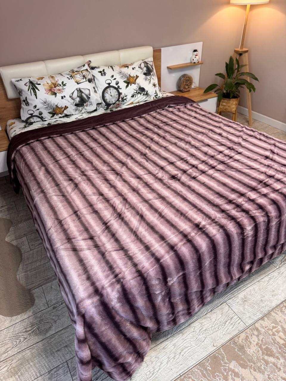 Плед плюшевий євро 220х240 см Фіолетовий (Д-maxkrol-002)