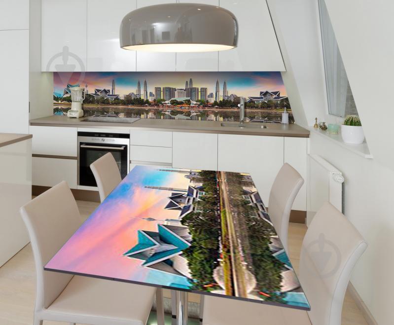 Наклейка 3Д вінілова на стіл Zatarga «Урбанізм по-азіатськи» 650х1200 мм для будинків, квартир, столів, кав'ярень,