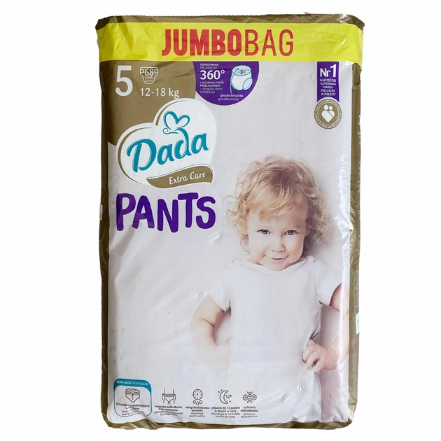 Подгузники-трусики детские Dada Extra Care 5 Jumbo Bag 12-18 кг 68 шт. (122205722)
