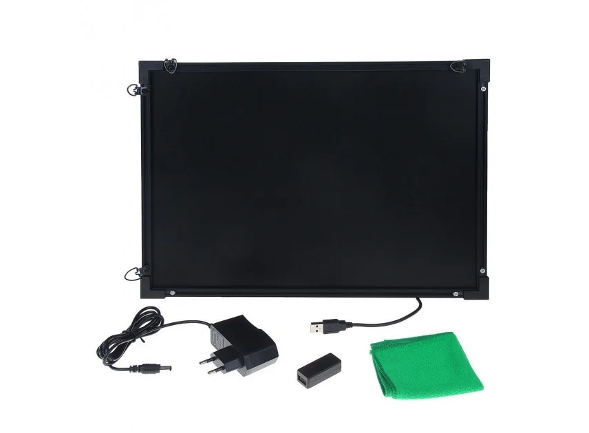 Доска на стойке c фломастером и салфеткой флуоресцентная 50х70 Доска на стойке c фломастером и салфеткой флуоресцентная 50х70